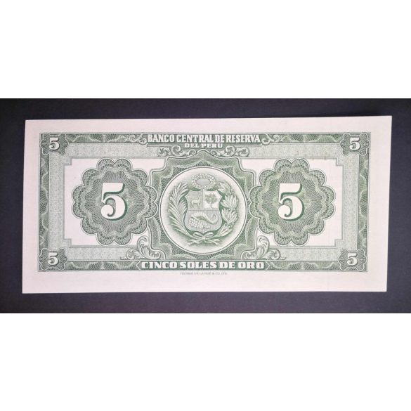 Peru 5 Soles de Oro 1960 UNC
