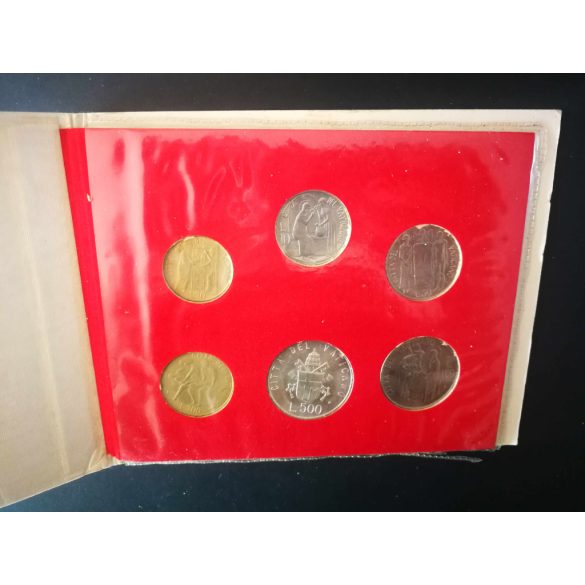 Vatikán II. János Pál pápa érme szett 1983 UNC, ezüst 500 Lírát tartalmaz