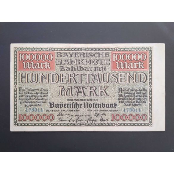 Németország 100000 Mark München 1923 VF