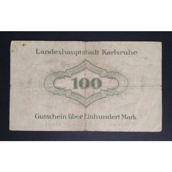 Németország 100 Mark Karlsruhe 1922 VG