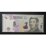 Argentina 5 Pesos  2015 Unc