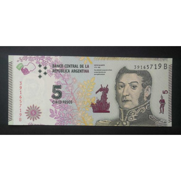 Argentína 5 Pesos  2015 Unc