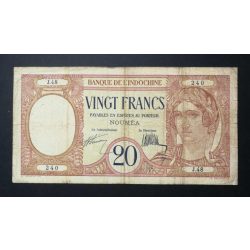 New Caledonia 20 Francs 1929 F