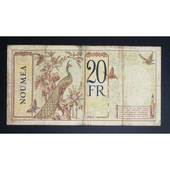 New Caledonia 20 Francs 1929 F
