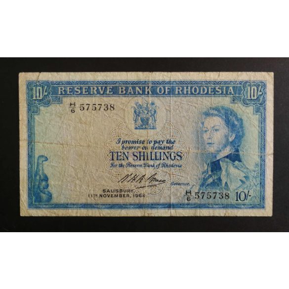 Rhodesia 10 Shillings 1964 F-