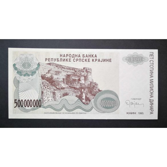 Krajinai Szerb Köztársaság 500 millió Dinara 1993 UNC 