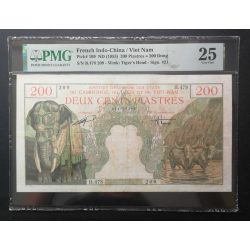  Francia Indokína 200 Piastres 1953 VF PMG által minősített bankjegy