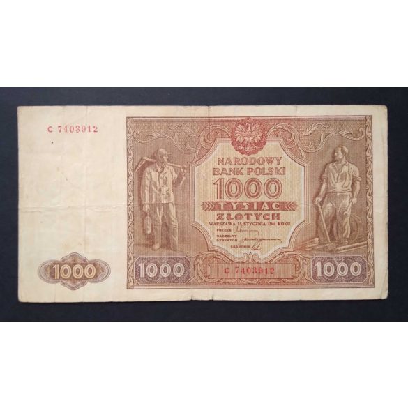 Poland 1000 Zlotych 1946 F