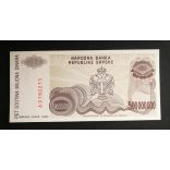 Bosnia and Herzegovina 500 million Dinara 1993 Unc