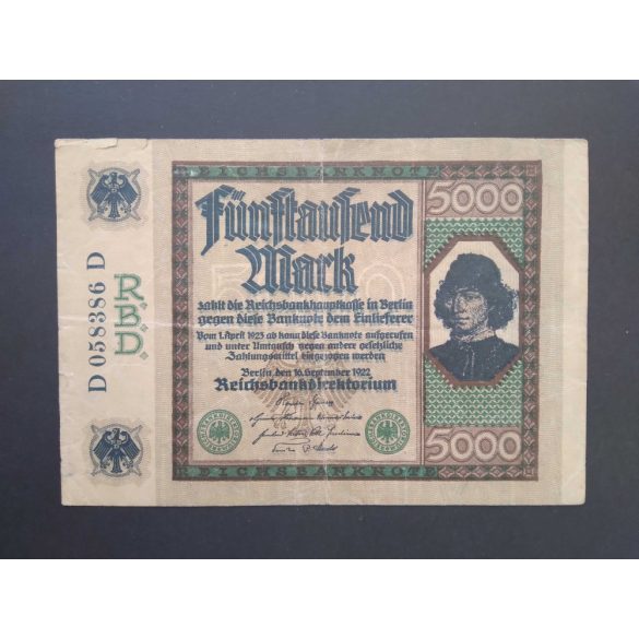 Germany 5000 Mark 1922 F