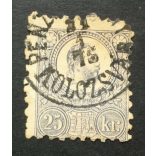 Hungary 1871 25 Kr. engraved, used KOLOZSVÁR
