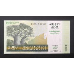   Madagaszkár 2000 Ariary/10000 Francs 2007 UNC emlék bankjegy