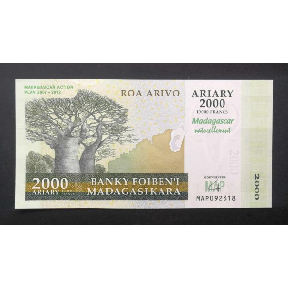 Madagaszkár 2000 Ariary/10000 Francs 2007 UNC emlék bankjegy