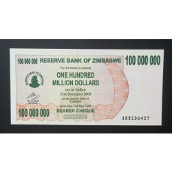 Zimbabwe 100 Million Dollars 2008 UNC