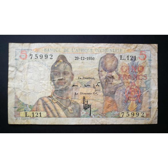 Francia Nyugat-Afrika 5 Francs 1950 F-
