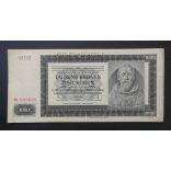 Czech-Moravian Protectorate 1000 Korun 1942 Specimen XF