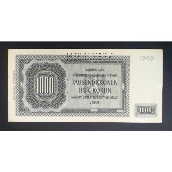 Czech-Moravian Protectorate 1000 Korun 1942 Specimen XF