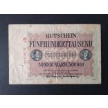 Germany 500000 Mark Hamburg 1923 F
