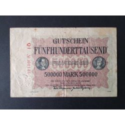   Németország 500000 Mark Hamburg 1923 F szárazbélyegzővel