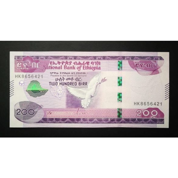 Etiópia 200 Birr 2020 UNC