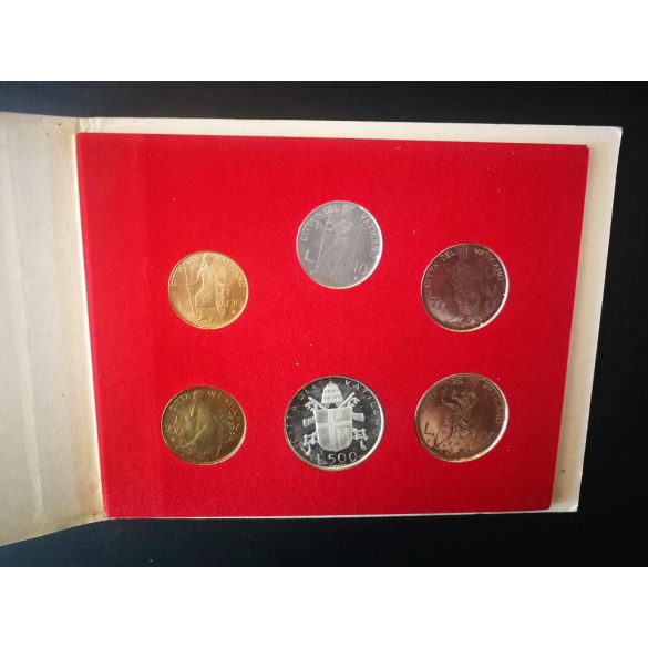 Vatikán II. János Pál pápa érme szett 1979 UNC, ezüst 500 Lírát tartalmaz