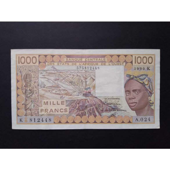 West African States Senegal 1000 Francs 1990 VF