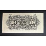 Mozambique 20 Centavos 1933/42 Perforated UNC-