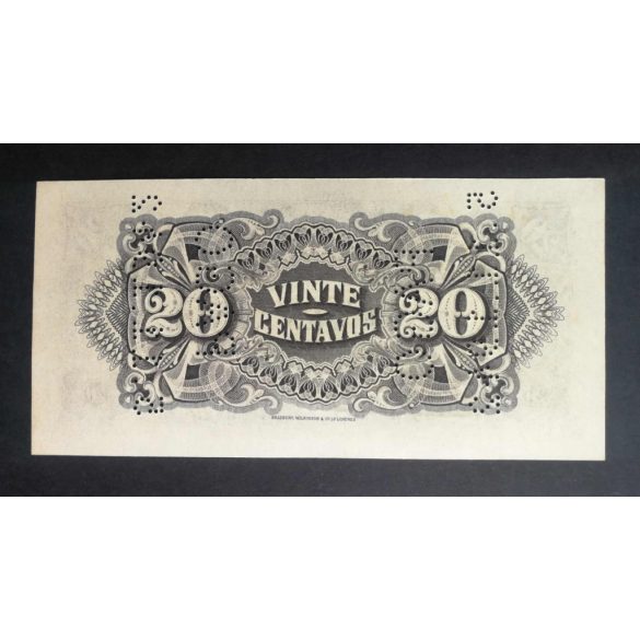 Mozambique 20 Centavos 1933/42 Perforated UNC-