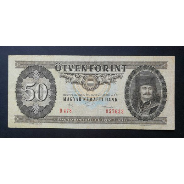 Magyarország 50 Forint 1986 F+