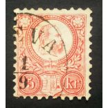 Hungary 1871 5 Kr. engraved, used (D)ÉVA