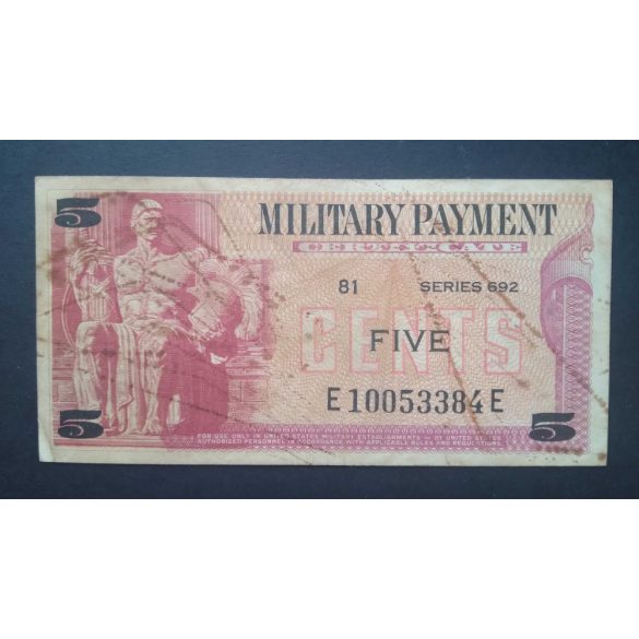 USA 5 Cents 1970 military payment certificate F