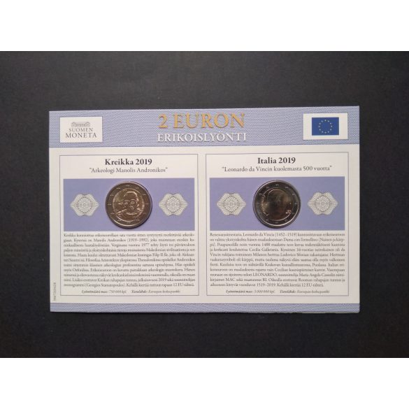 EU 2 Euro set of 2 pcs commemorative coins Unc