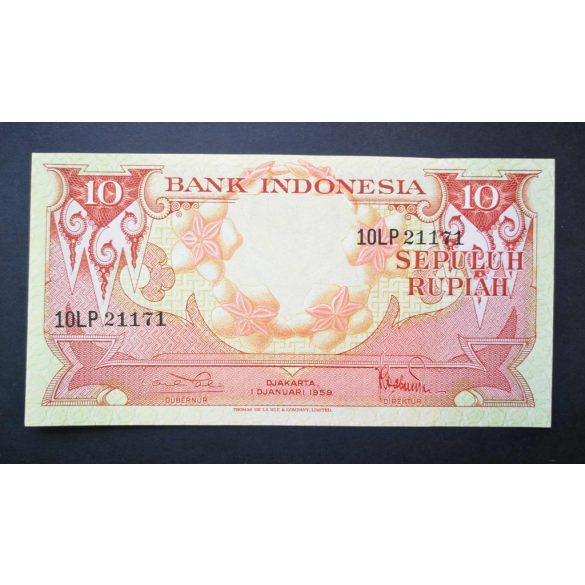 Indonézia 10 Rupiah 1959 UNC