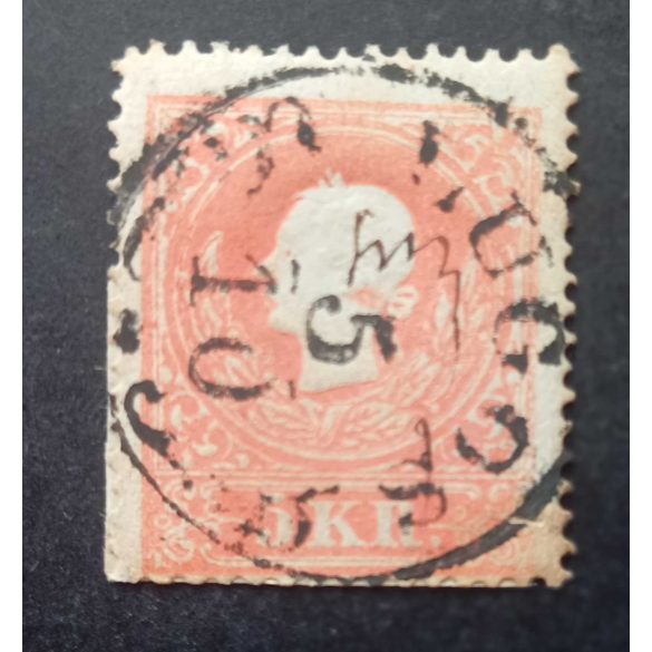 Austria used in Hungary 1858 5 Kr. LUGOS