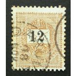 Hungary 1898 Letter, black cipher 12 kr. perf. 12 : 11 3/4 DARUVÁR used