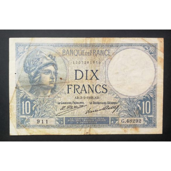 Franciaország 10 Francs 1928 F-