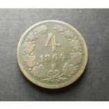 Austria-Hungary 4 Krajcár 1864 B