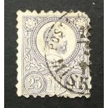 Hungary 1871 25 Kr. engraved, used MISK(OLCZ) POSTA-U(TALVÁN)