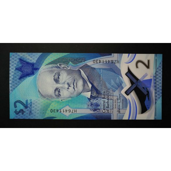 Barbados 2 Dollars 2022 UNC 