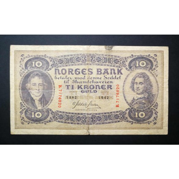 Norvégia 10 Kroner 1942 F-