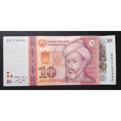 Tádzsikisztán 10 Somoni 2022 Unc