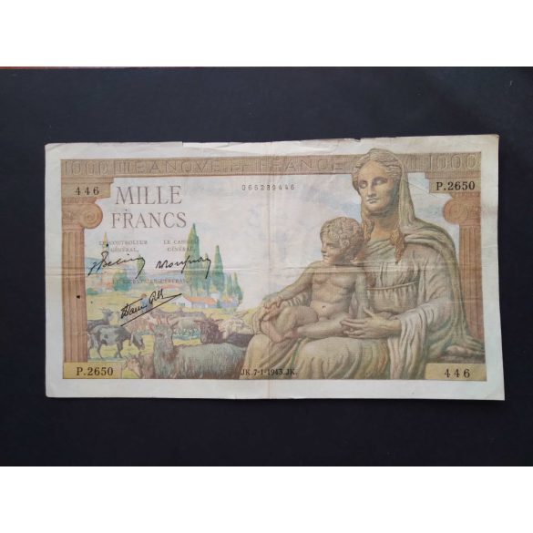 France 1000 Francs 1943 F-