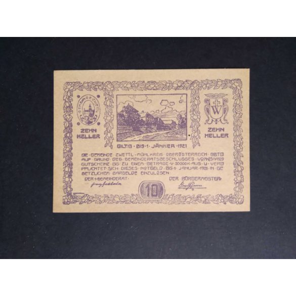 Austria 10 Heller 1920 Unc Zwettl