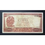 Greece 1000 Drachma 1956 F