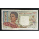 Tahiti Papeete 20 Francs 1963 F