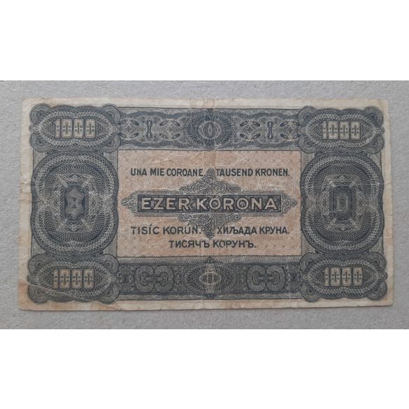 Hungary 1000 Kronen 8 Filler overstamp 1923 F
