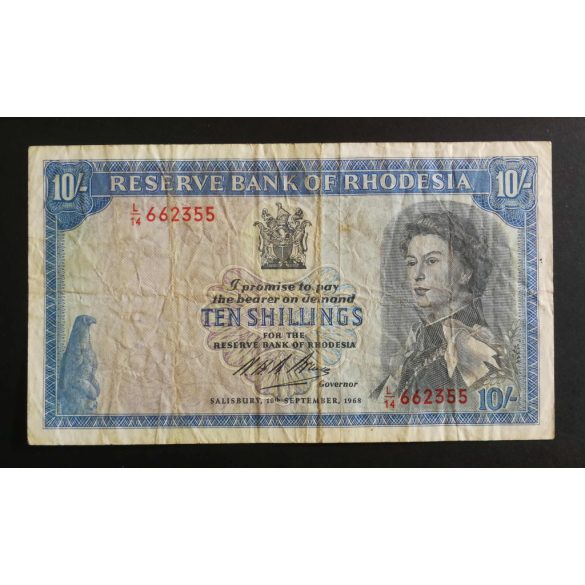 Rhodesia 10 Shillings 1968 F