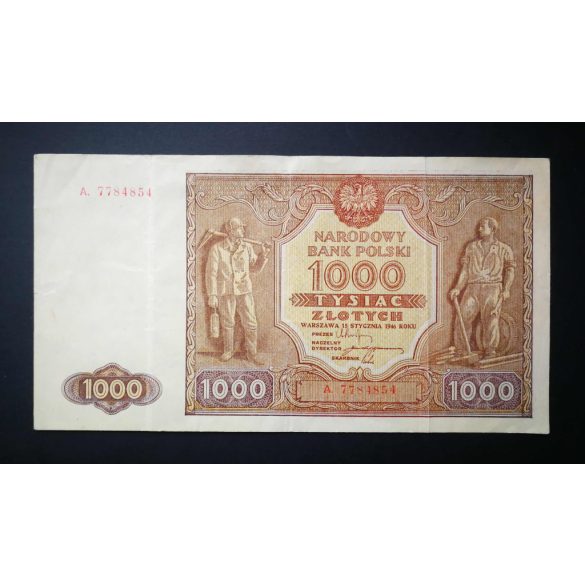 Poland 1000 Zlotych 1946 VF