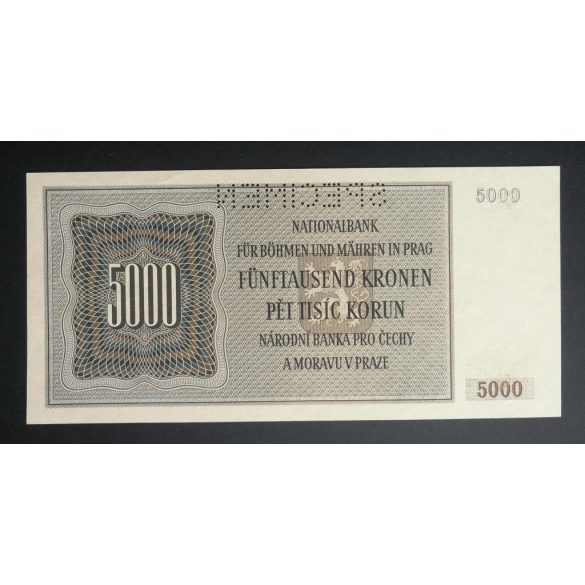 Protectorate of Bohemia and Moravia 5000 Korun 1944 Specimen aUnc