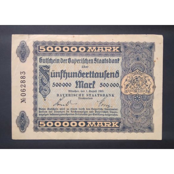 Németország München 500000 Mark 1923 F